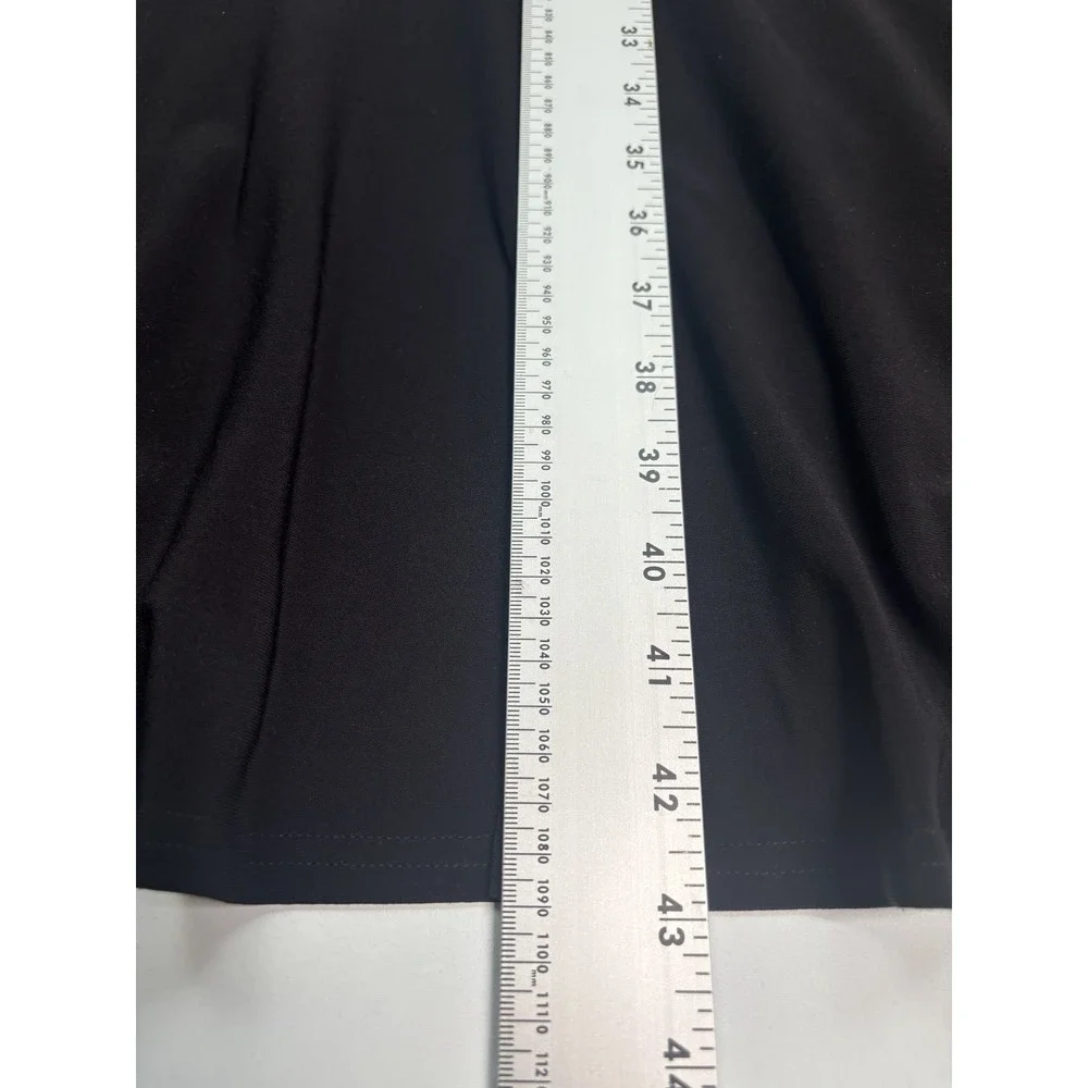 Jones New York Black Jersey A-Line Midi Dress V-Neck Cap‎ Sleeve Size 8